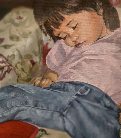 Carol Pantages, &ldquo;Yia Yia&rsquo;s House (detail).&rdquo; Oil. 2026 People&rsquo;s Choice Recipient.