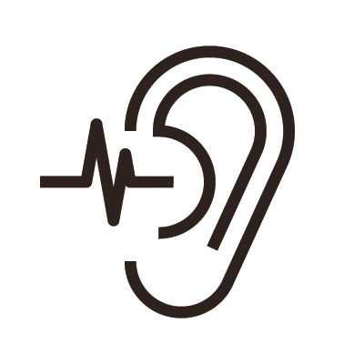 icon of a sound wave entering a human ear