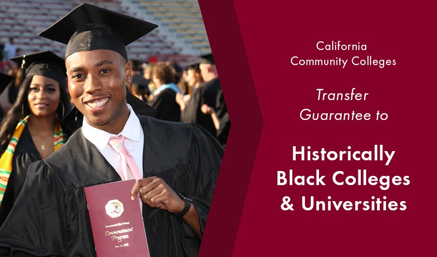 Transfer Guarantee to HBCUs: photo of African-American student graduating from SCC