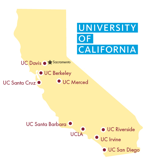 Map of UC campuses