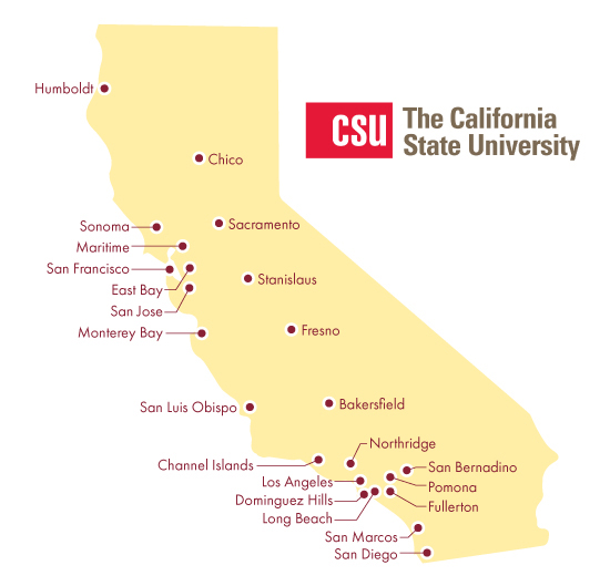 Map of CSU campuses