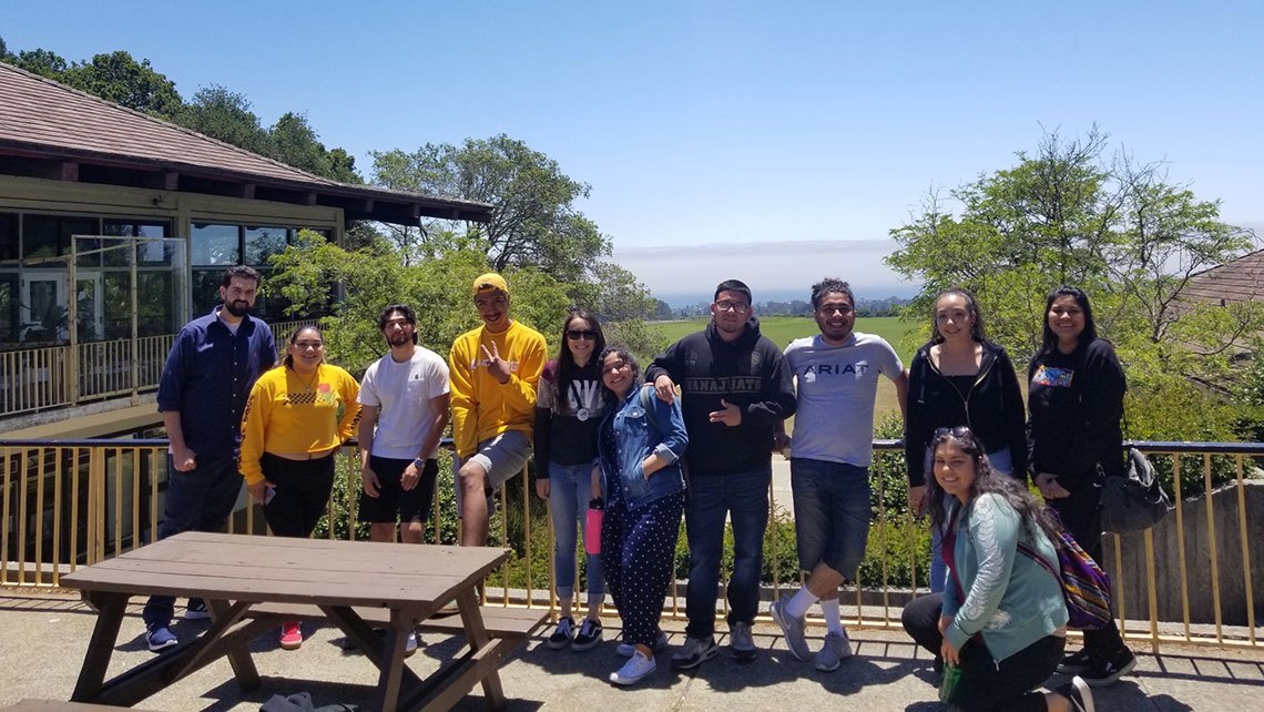 Puente Club students outside in the Quad