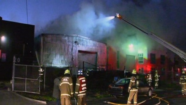 ARC firefighters in training on an active fire