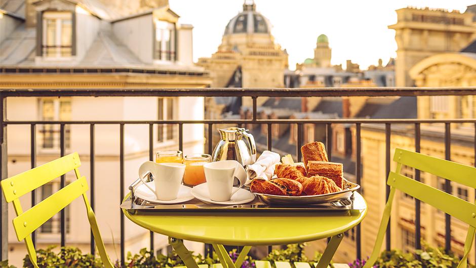 Paris food overlooking city